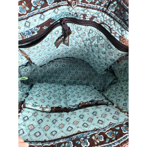 Vera Bradley Large Vera Tote Bag in "Java Blue" Retired Pattern Shoulder Bag EUC - Picture 8 of 8